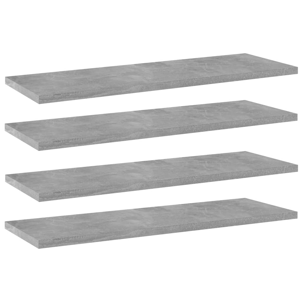 Bookshelf Boards 4 pcs Concrete Grey 60x20x1.5 cm Engineered Wood
