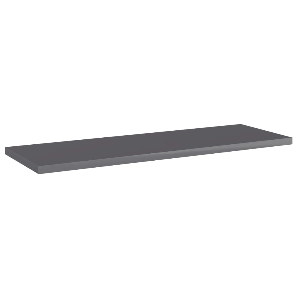 Bookshelf Boards 4 pcs High Gloss Grey 60x20x1.5 cm Engineered Wood