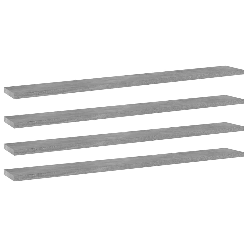 Bookshelf Boards 4 pcs Concrete Grey 80x10x1.5 cm Engineered Wood