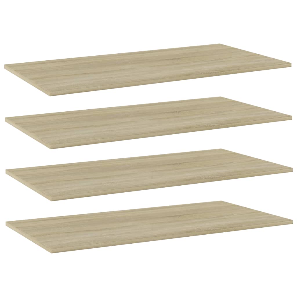 Bookshelf Boards 4 pcs Sonoma Oak 80x20x1.5 cm Engineered Wood