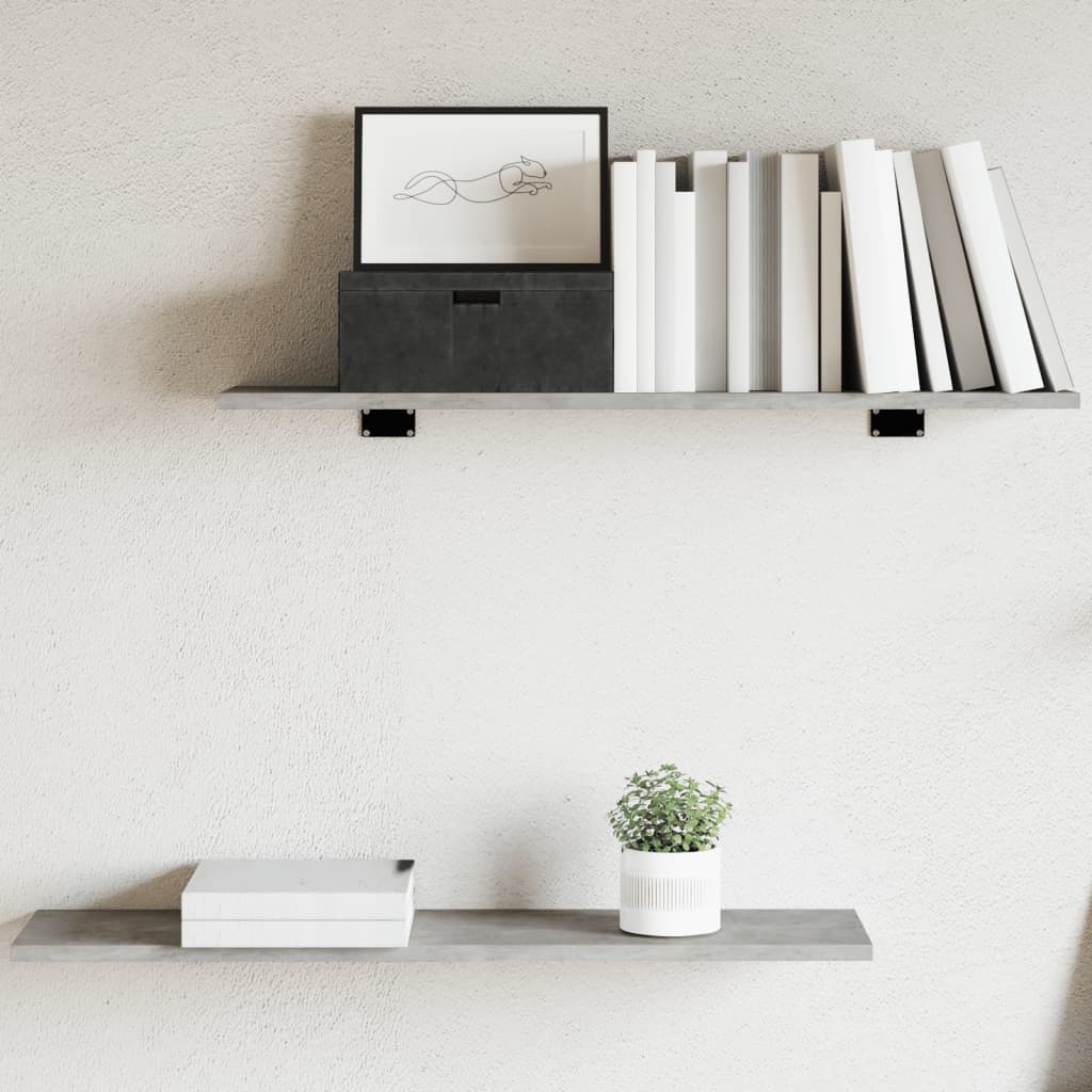 Bookshelf Boards 4 pcs Concrete Grey 80x20x1.5 cm Engineered Wood