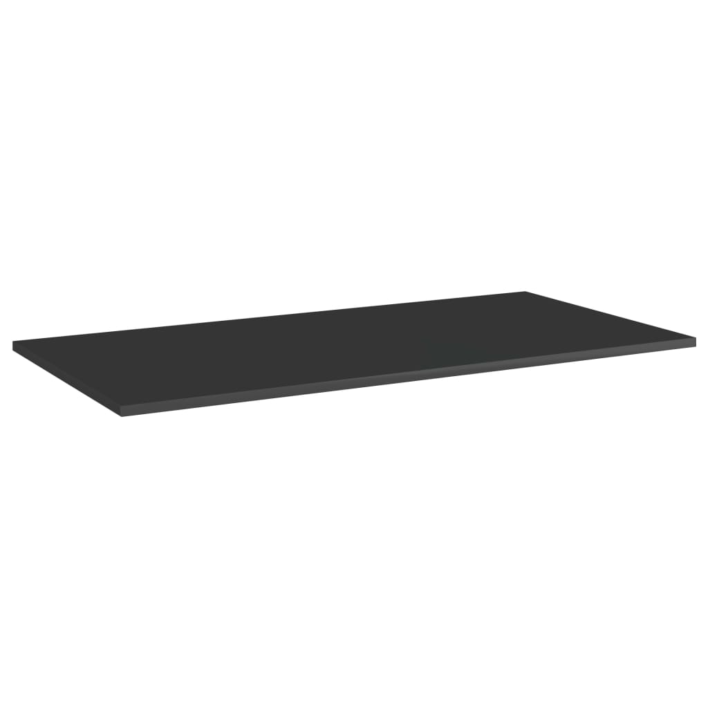 Bookshelf Boards 4 pcs High Gloss Black 80x20x1.5 cm Engineered Wood