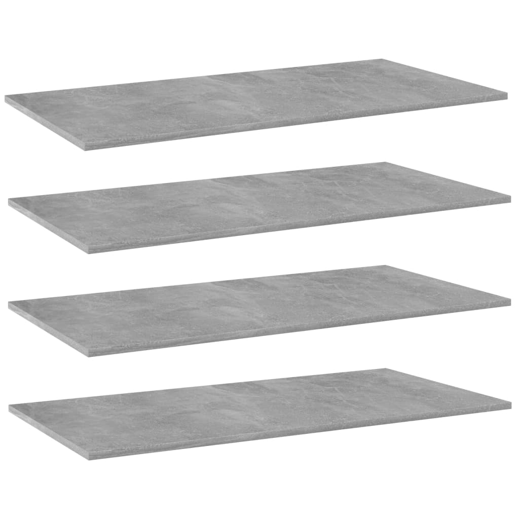 Bookshelf Boards 4 pcs Concrete Grey 80x30x1.5 cm Engineered Wood