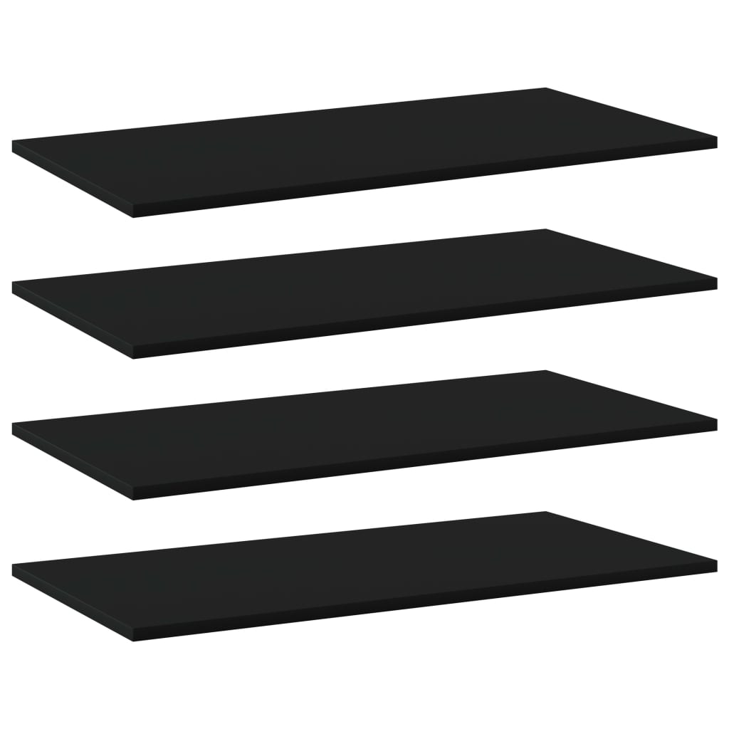 Bookshelf Boards 4 pcs Black 80x40x1.5 cm Engineered Wood