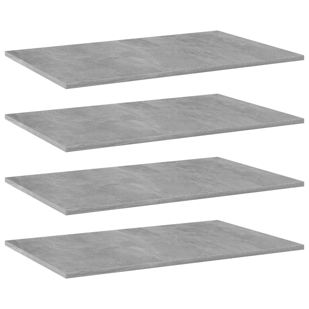 Bookshelf Boards 4 pcs Concrete Grey 80x50x1.5 cm Engineered Wood