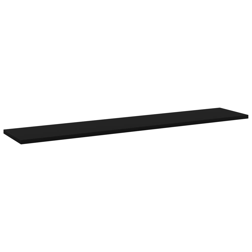 Bookshelf Boards 4 pcs Black 100x20x1.5 cm Engineered Wood