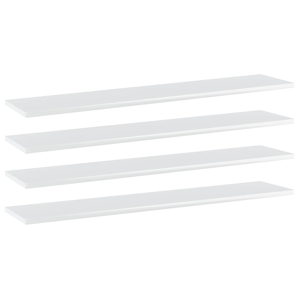 Bookshelf Boards 4 pcs High Gloss White 100x20x1.5 cm Engineered Wood