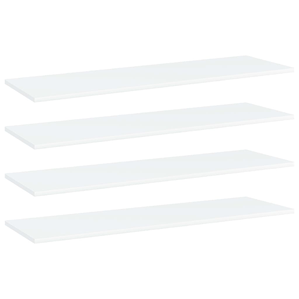 Bookshelf Boards 4 pcs White 100x30x1.5 cm Engineered Wood