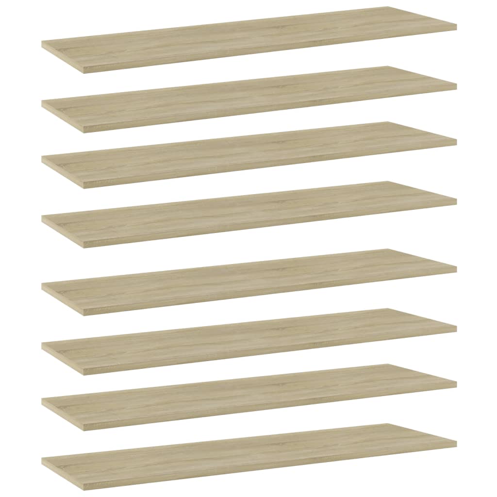 Bookshelf Boards 8 pcs Sonoma Oak 100x30x1.5 cm Engineered Wood