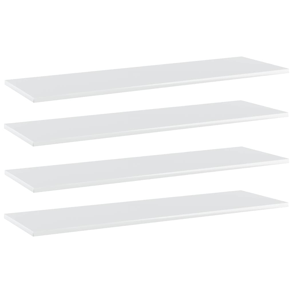 Bookshelf Boards 4 pcs High Gloss White 100x30x1.5 cm Engineered Wood