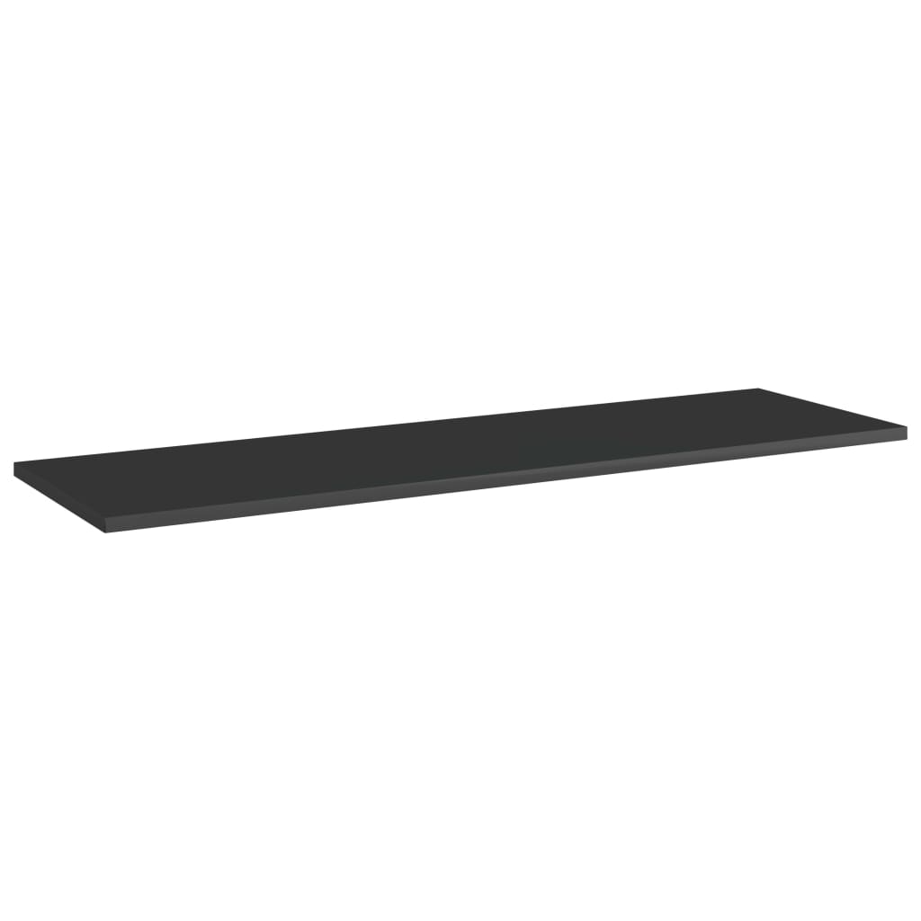 Bookshelf Boards 4 pcs High Gloss Black 100x30x1.5 cm Engineered Wood