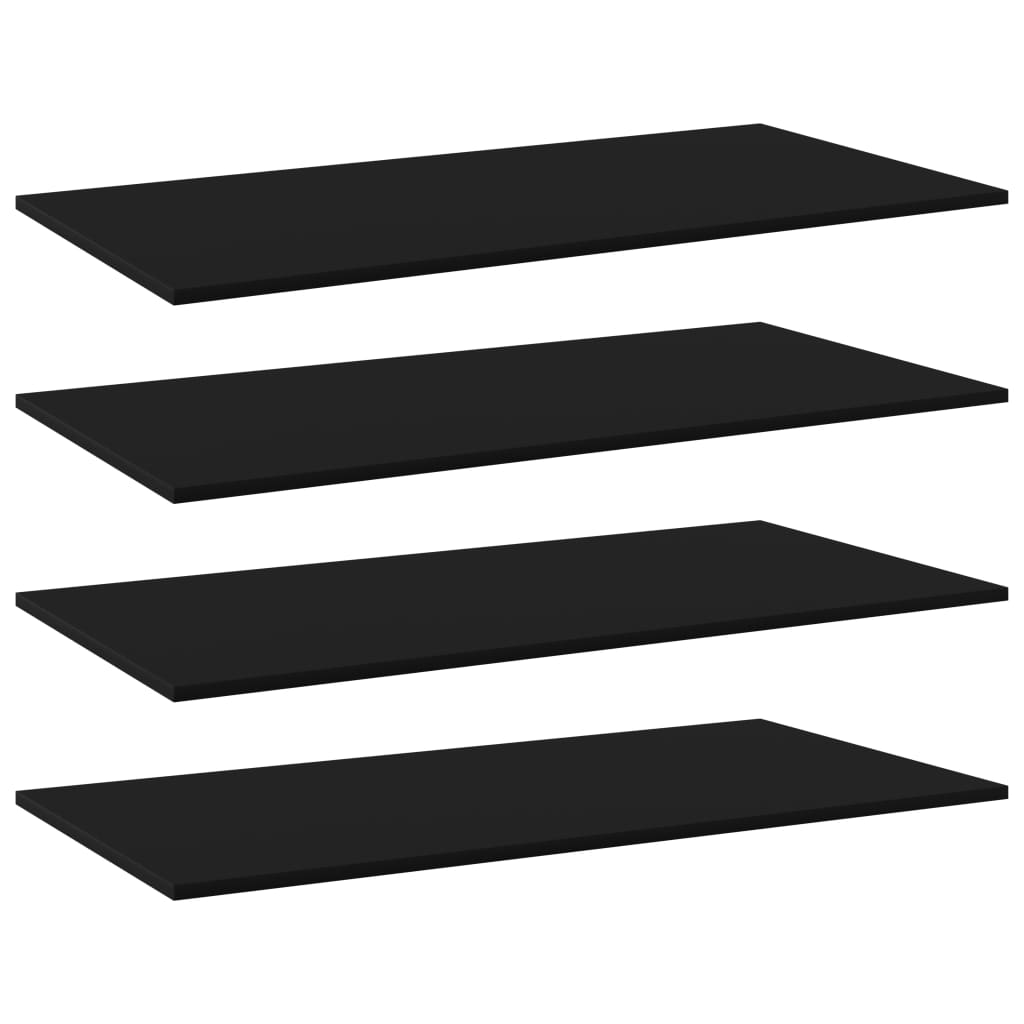 Bookshelf Boards 4 pcs Black 100x50x1.5 cm Engineered Wood