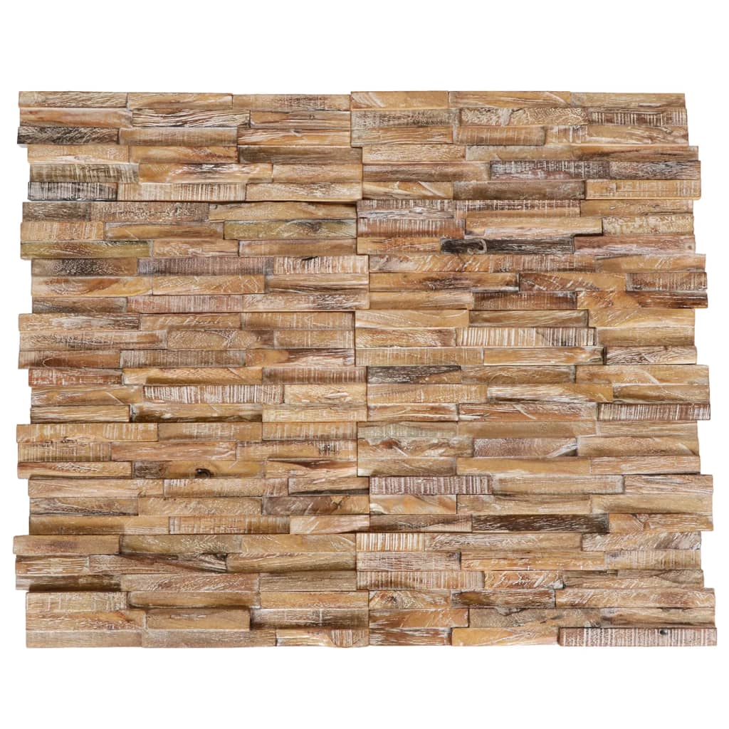 3D Wall Cladding Panels 10 pcs 1.01 m² Solid Teak Wood