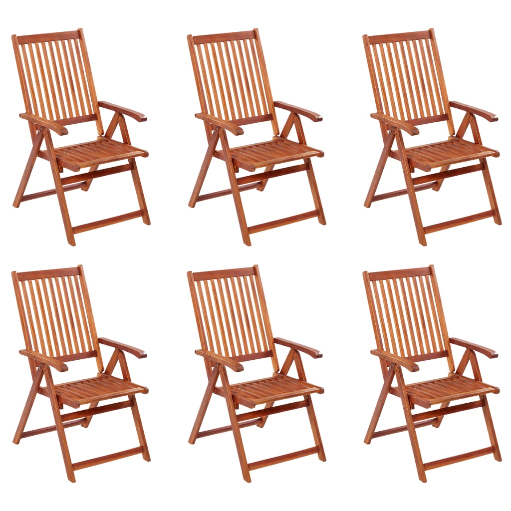 Folding Garden Chairs 6 pcs Solid Wood Acacia