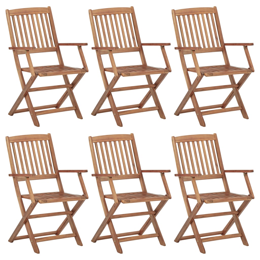 Folding Garden Chairs 6 pcs Solid Wood Acacia