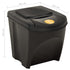 Stackable Garbage Bin Boxes 4 pcs Anthracite 100 L Polypropylene