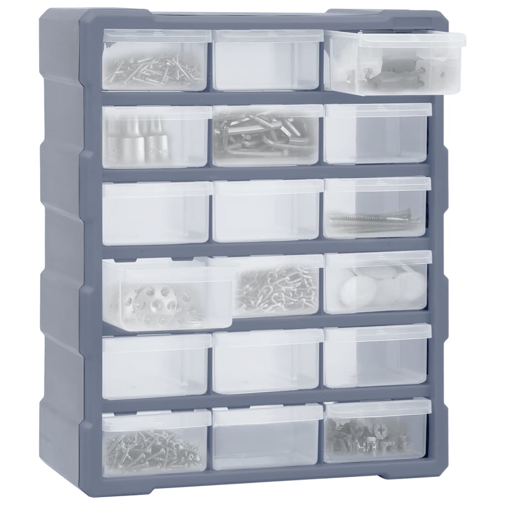 Multi-drawer Organiser with 18 Middle Drawers 38x16x47 cm