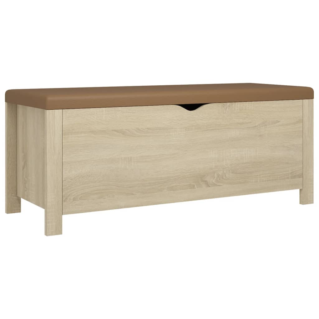 Storage Box with Cushion Sonoma Oak 105x40x45 cm Engineered Wood