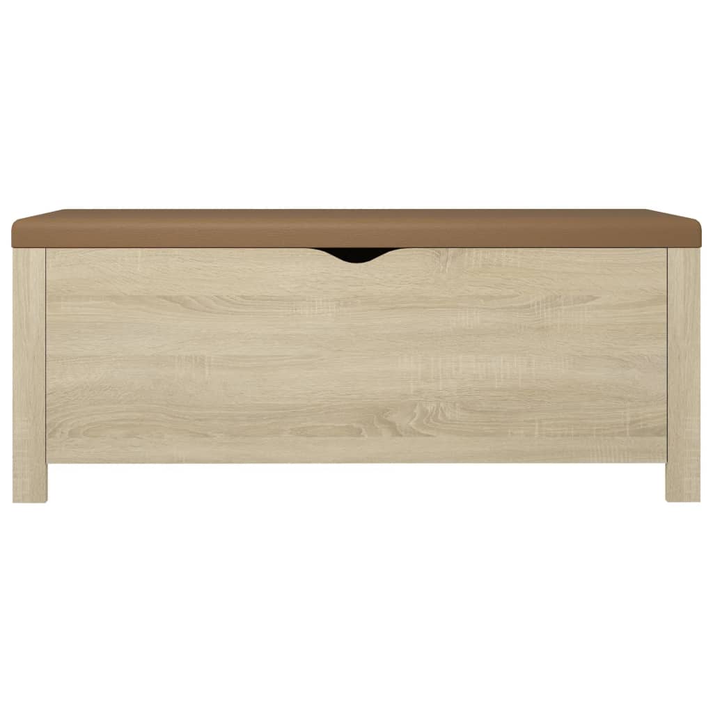Storage Box with Cushion Sonoma Oak 105x40x45 cm Engineered Wood