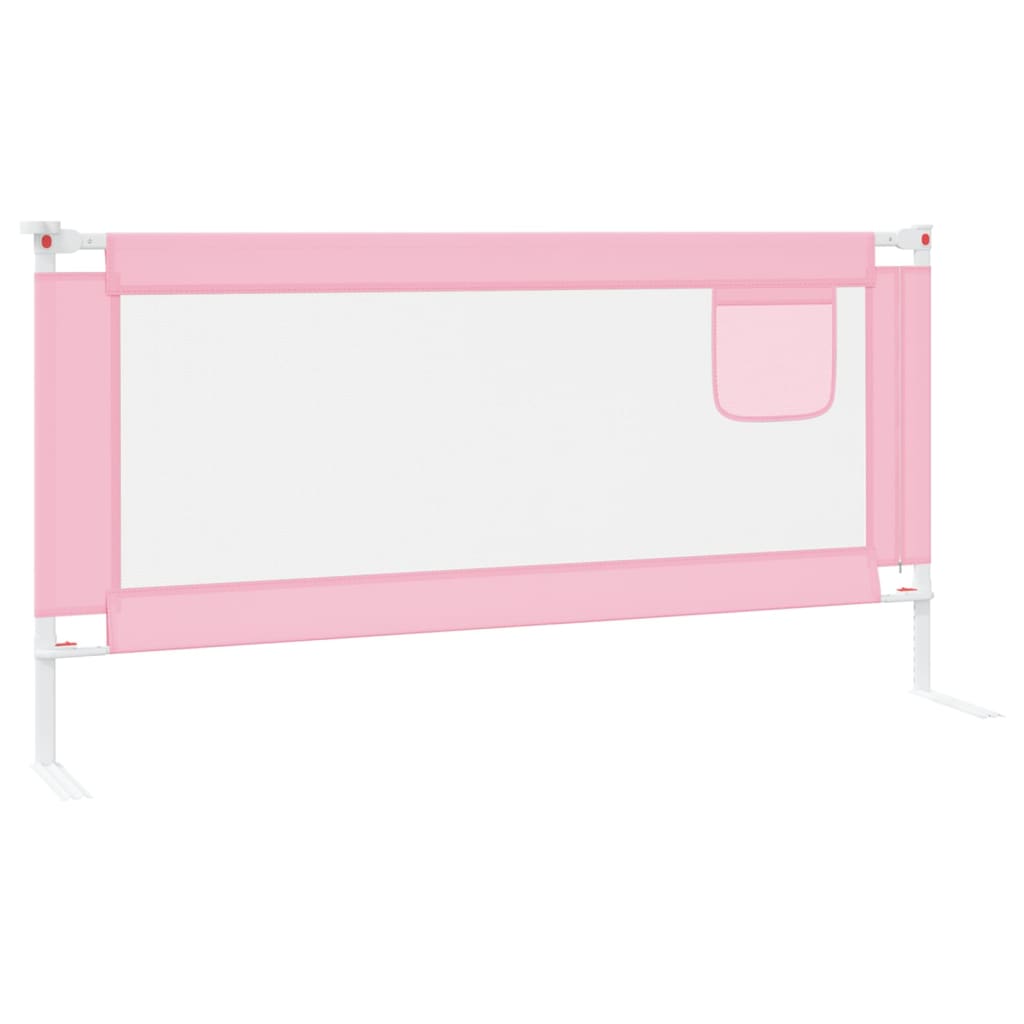 Toddler Safety Bed Rail Pink 180x25 cm Fabric