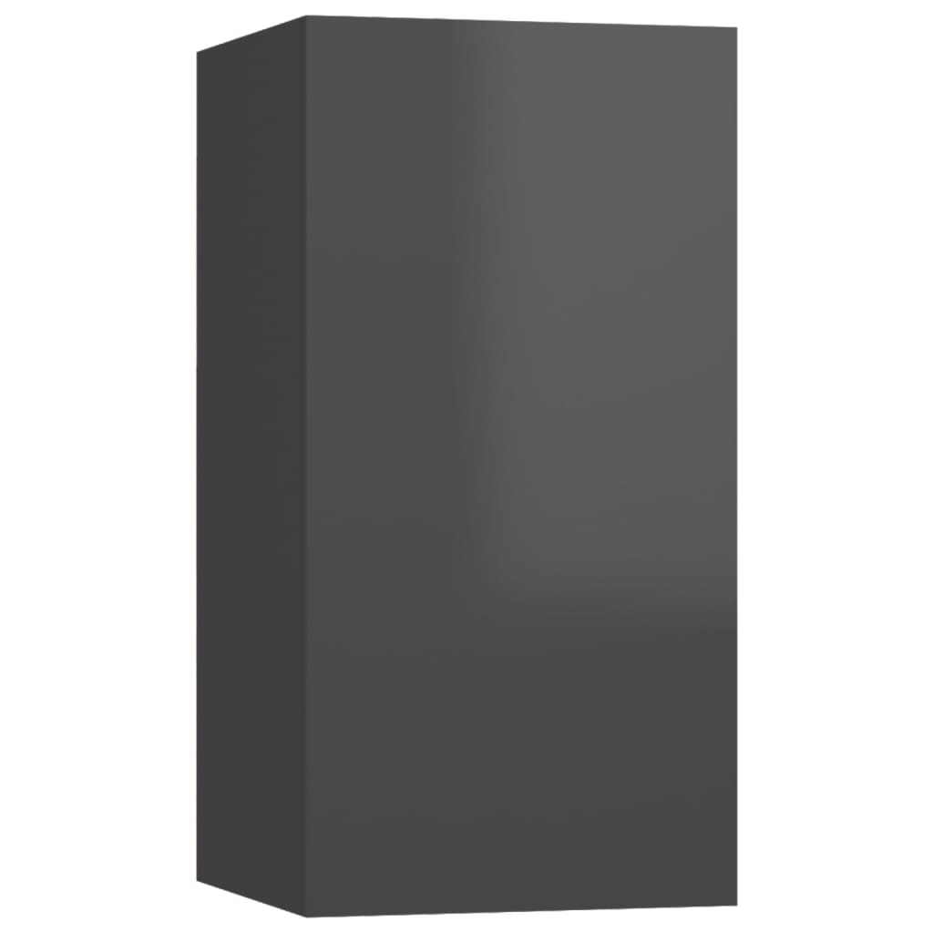 TV Cabinets 2 pcs High Gloss Grey 30.5x30x60 cm Engineered Wood