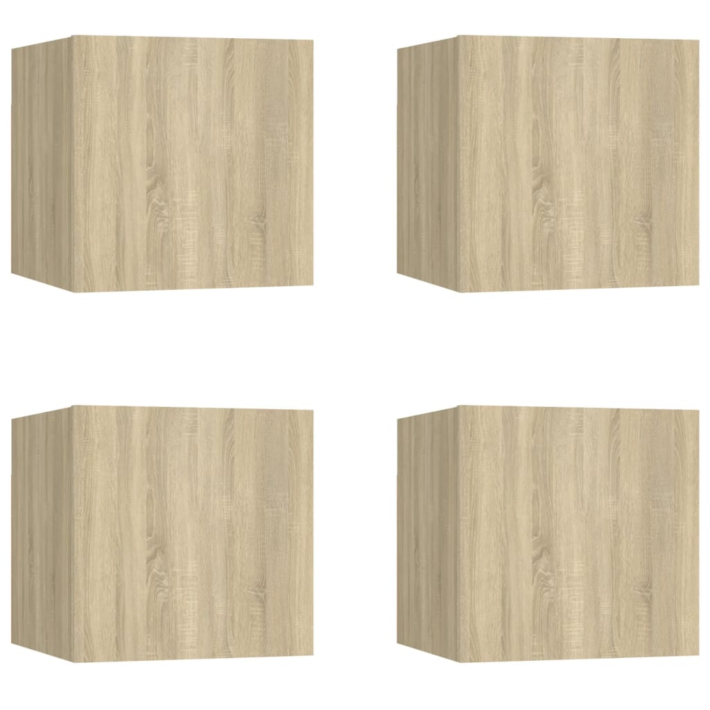 Wall Mounted TV Cabinets 4 pcs Sonoma Oak 30.5x30x30 cm