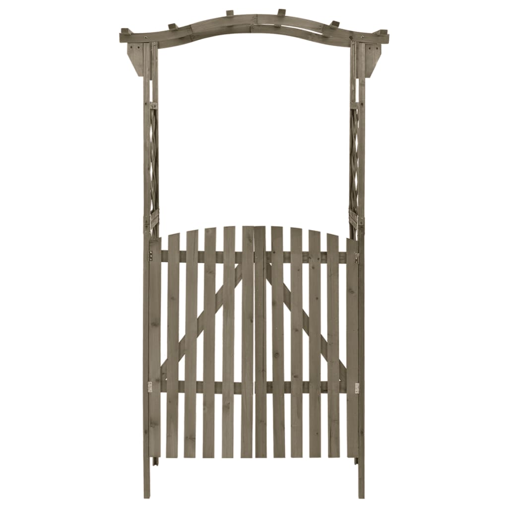 Pergola with Gate 116x40x204 cm Grey Solid Firwood