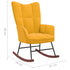Rocking Chair with a Stool Mustard Yellow Velvet