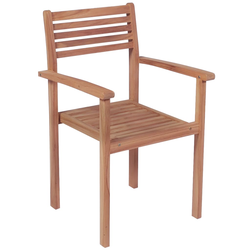 Stackable Garden Chairs 8 pcs Solid Teak Wood