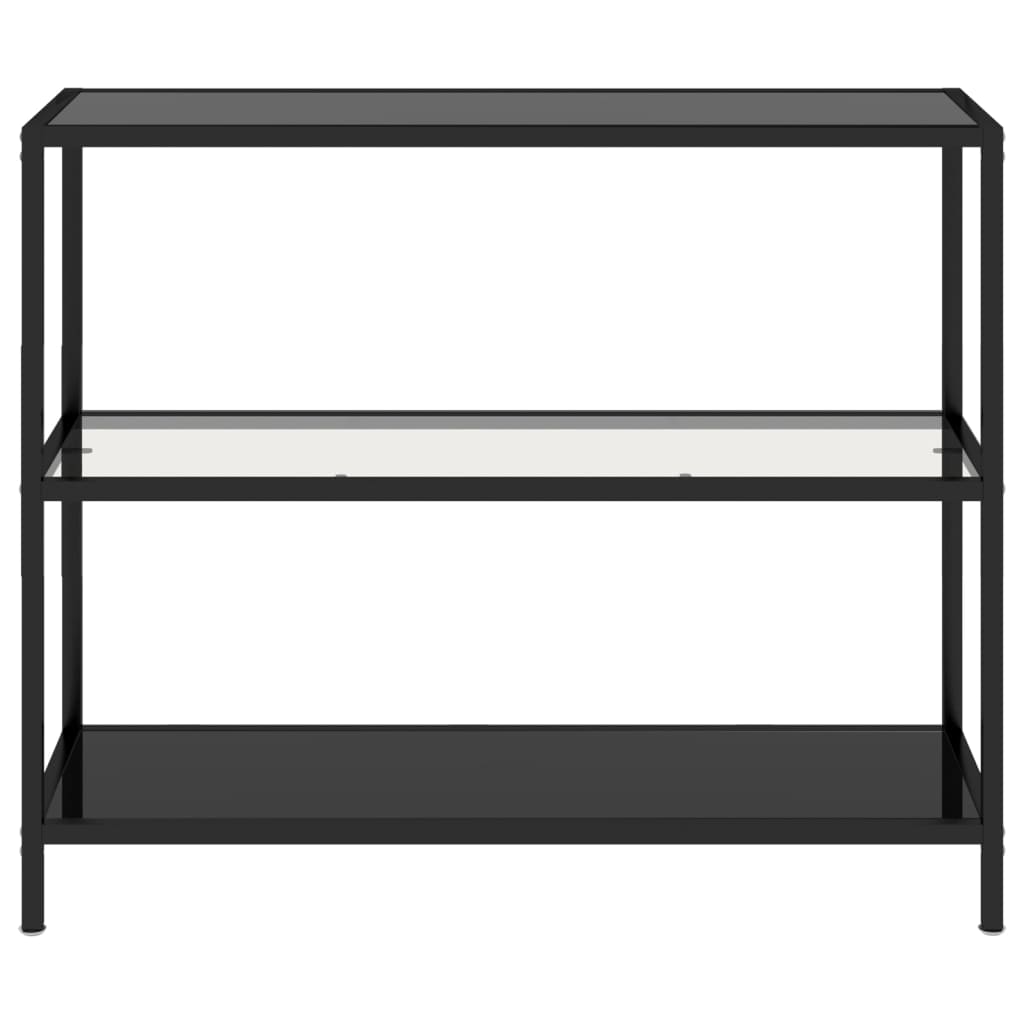 Shelf Transparent and Black 100x36x90 cm Tempered Glass