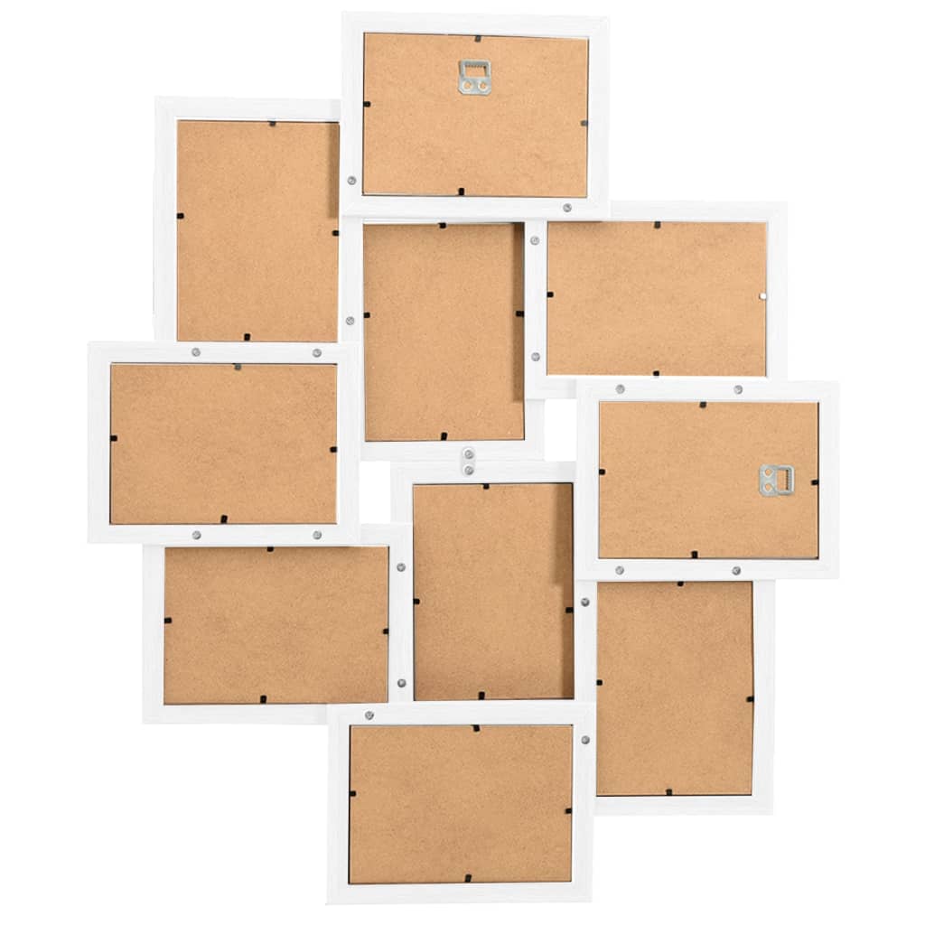 Collage Photo Frame for Picture 10 pcs 13x18 cm White MDF