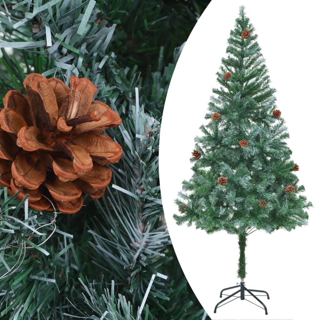 Artificial Pre-lit Christmas Tree with Pine Cones 180 cm