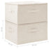 Storage Boxes 2 pcs Fabric 43x34x23 cm Cream