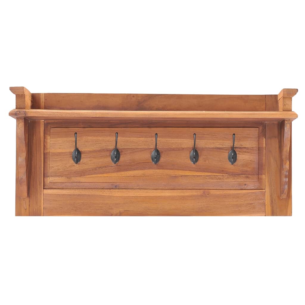 Wall Mounted Coat Rack 80x16.5x35 cm Solid Teak Wood