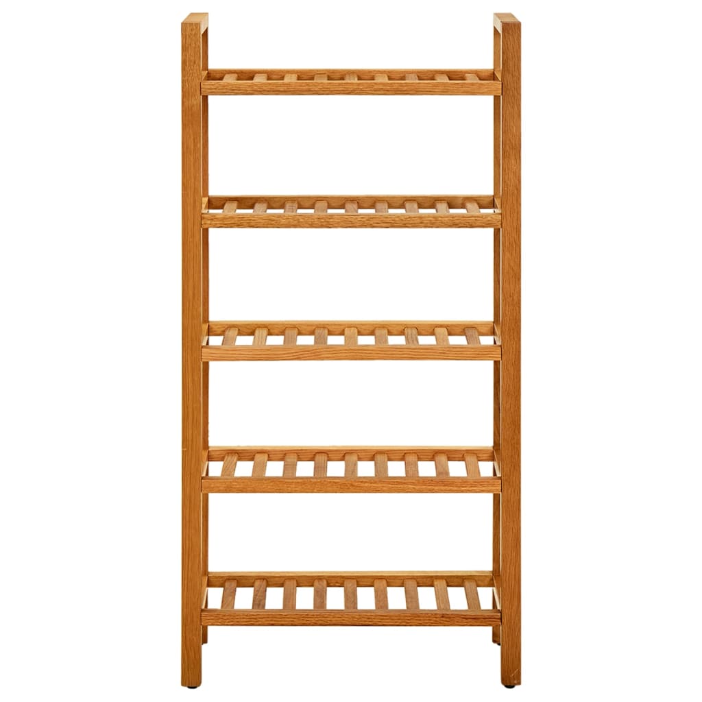 Shoe Rack with 5 Shelves 50x27x100 cm Solid Oak Wood