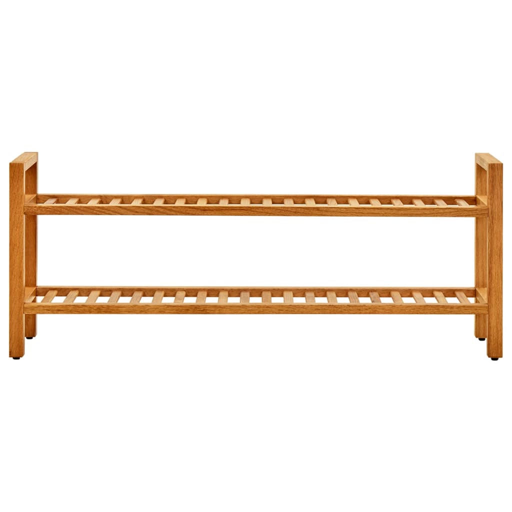 Shoe Rack with 2 Shelves 100x27x40 cm Solid Oak Wood