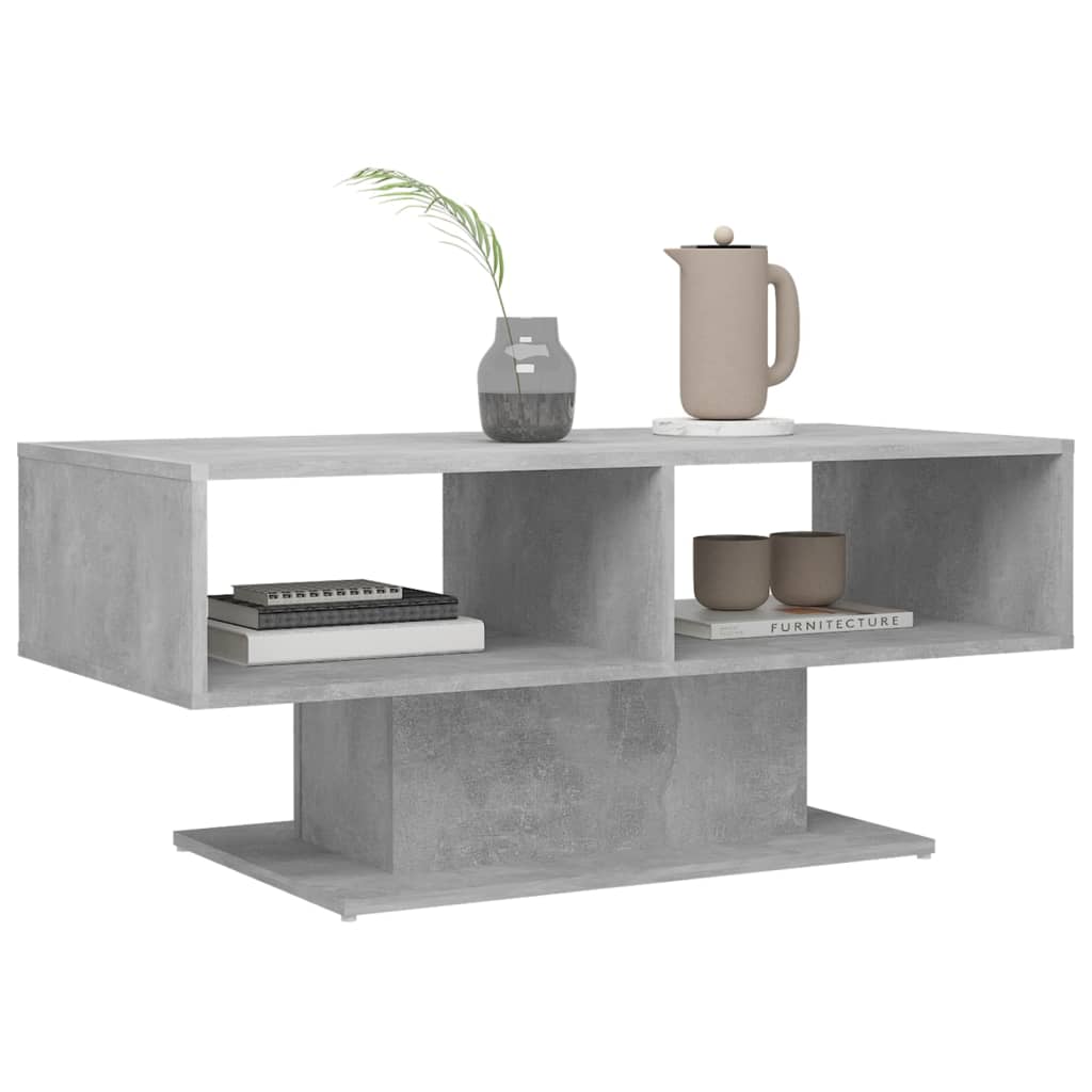 Coffee Table Concrete Grey 103.5x50x44.5 cm Engineered Wood
