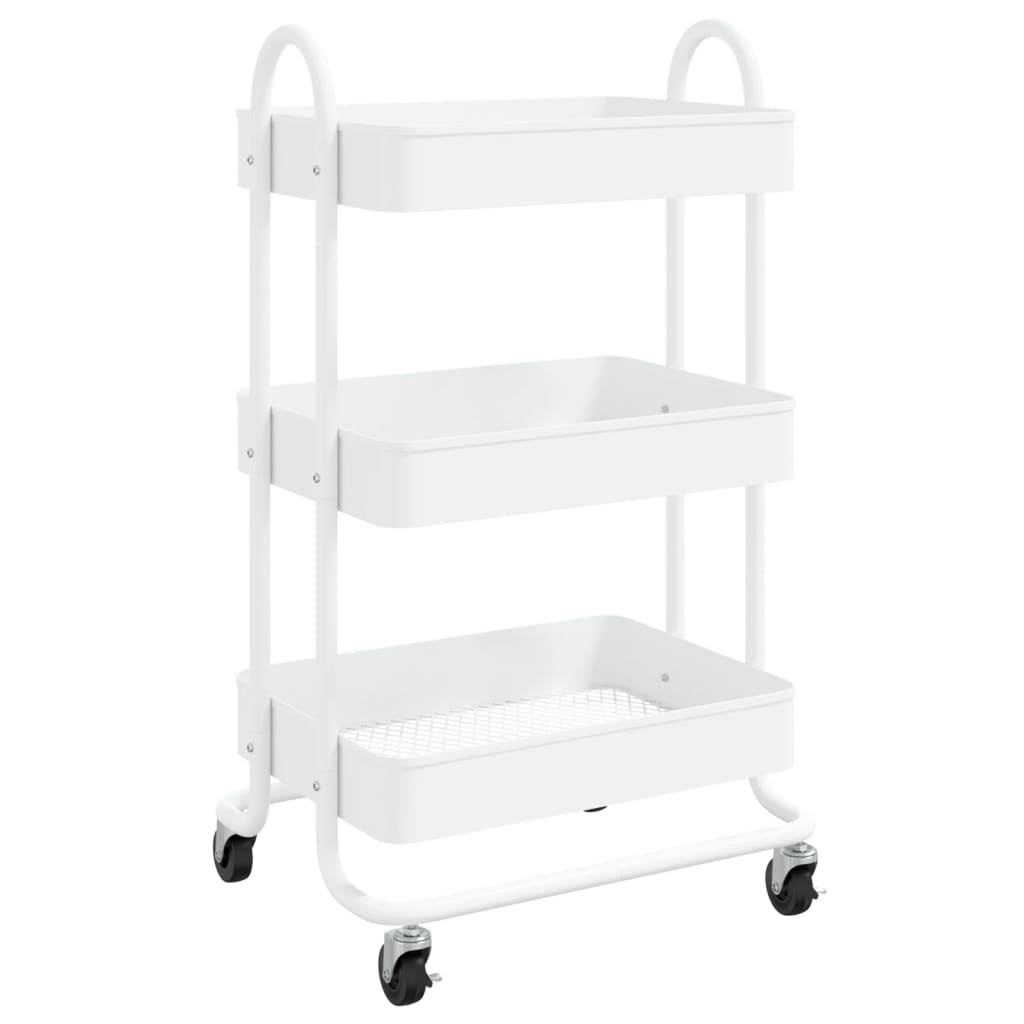 3-Tier Trolley White 43x34x79 cm Steel