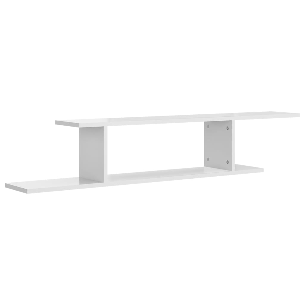 Wall-Mounted TV Shelf High Gloss White 125x18x23 cm Engineered Wood