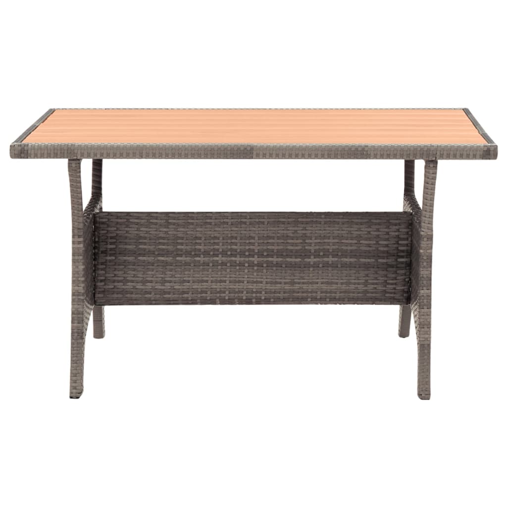 Garden Table Grey 120x70x66 cm Poly Rattan