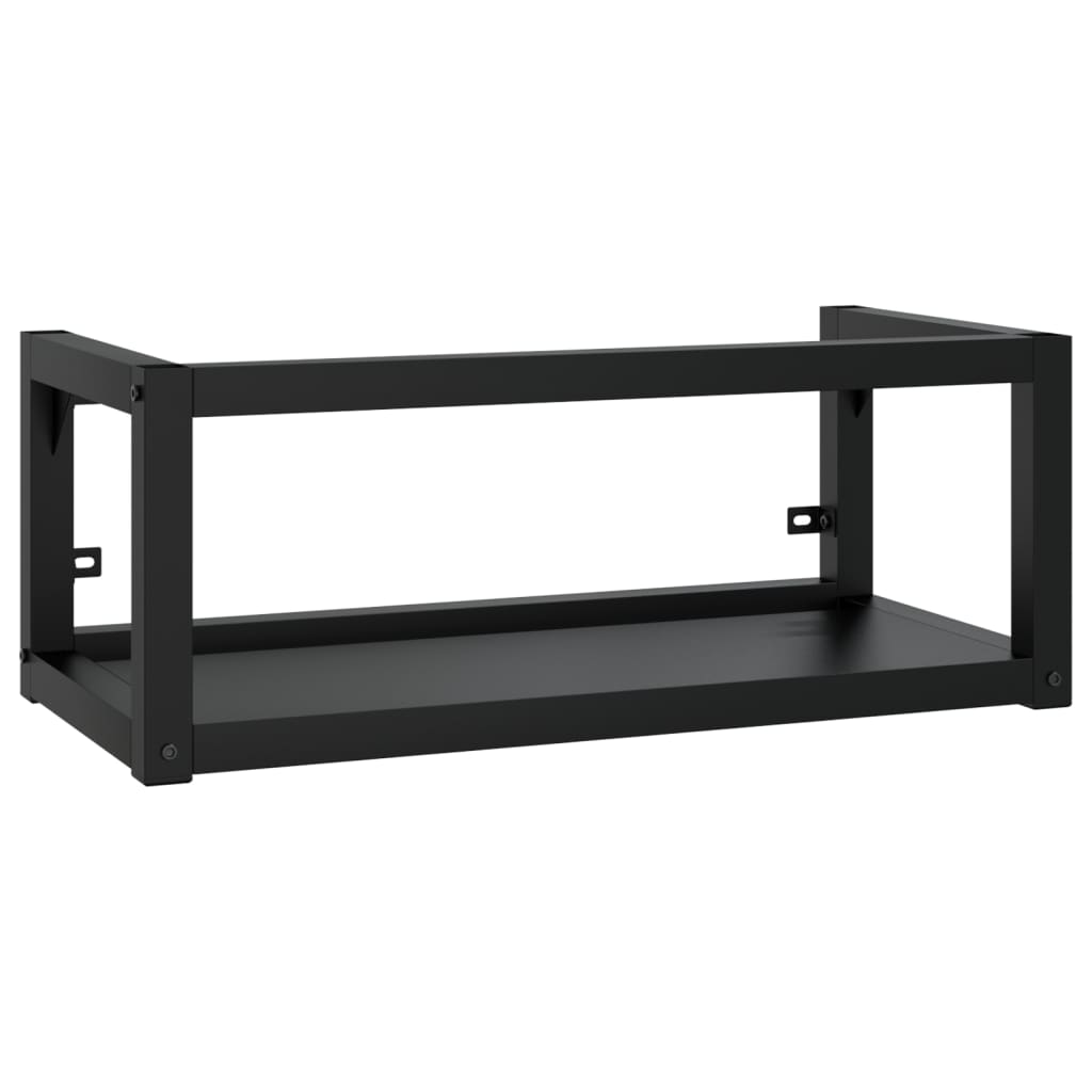 Wall-mounted Bathroom Washbasin Frame Black 79x38x31 cm Iron