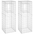 Gabion Basket Posts 2 pcs 50x50x140 cm Iron