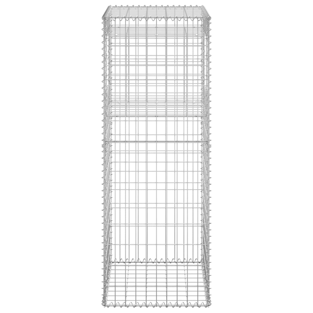 Gabion Basket Posts 2 pcs 50x50x140 cm Iron