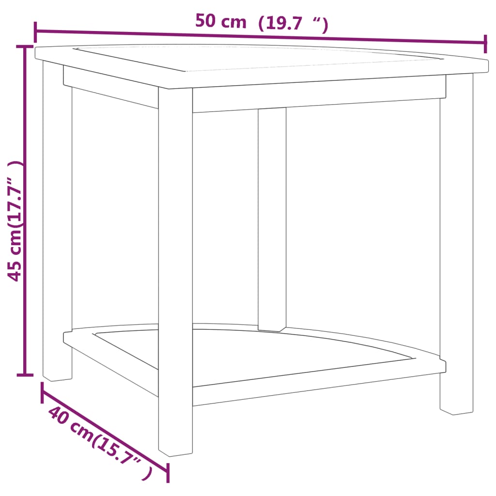 Bathroom Side Table 45x45x45 cm Solid Wood Teak