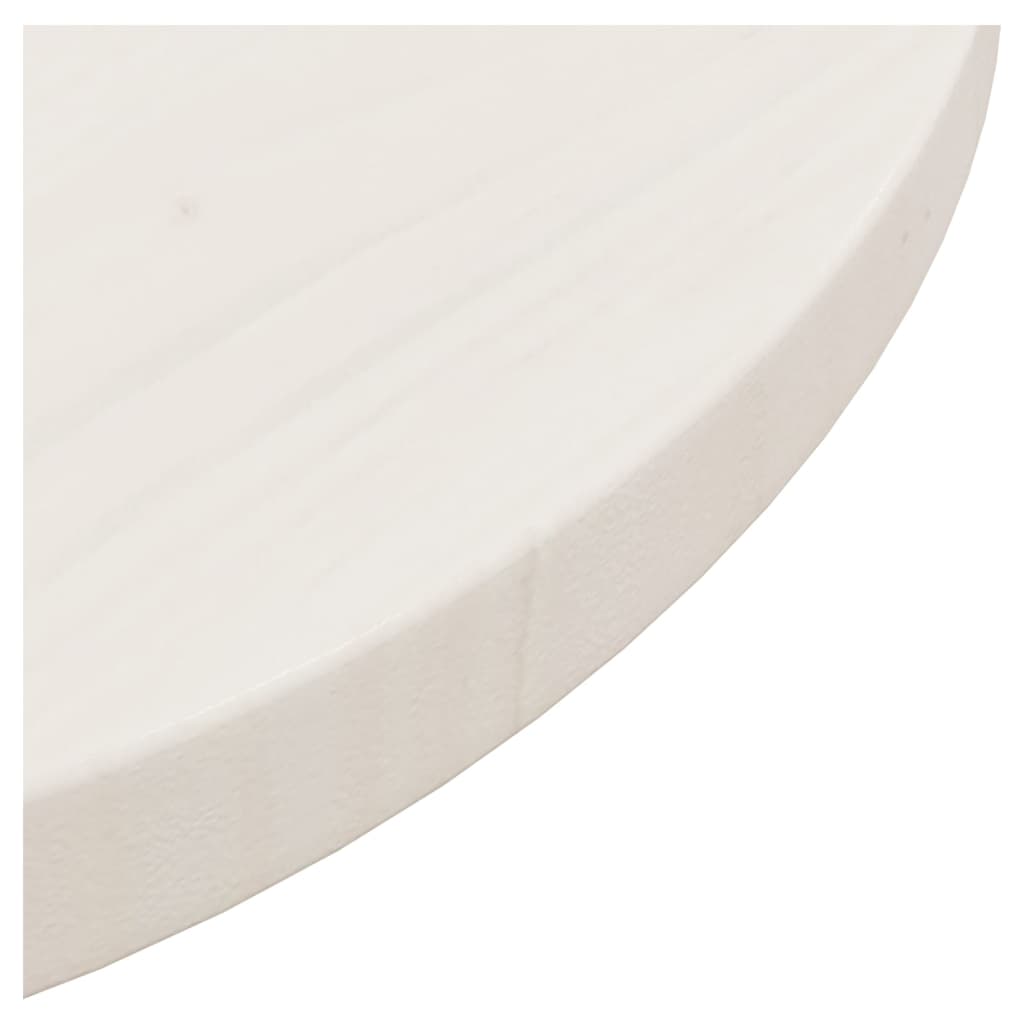 Table Top White Ø40x2.5 cm Solid Wood Pine