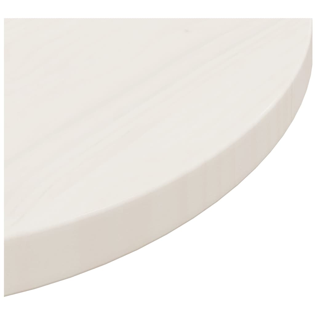 Table Top White Ø50x2.5 cm Solid Wood Pine