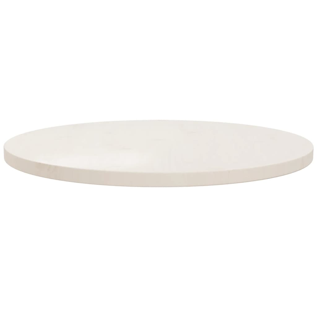 Table Top White Ø60x2.5 cm Solid Wood Pine