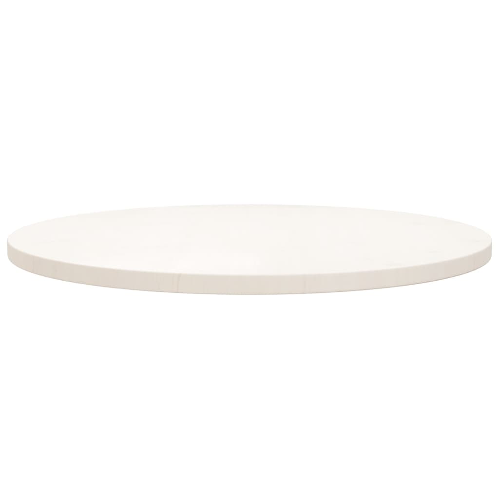 Table Top White Ø70x2.5 cm Solid Wood Pine