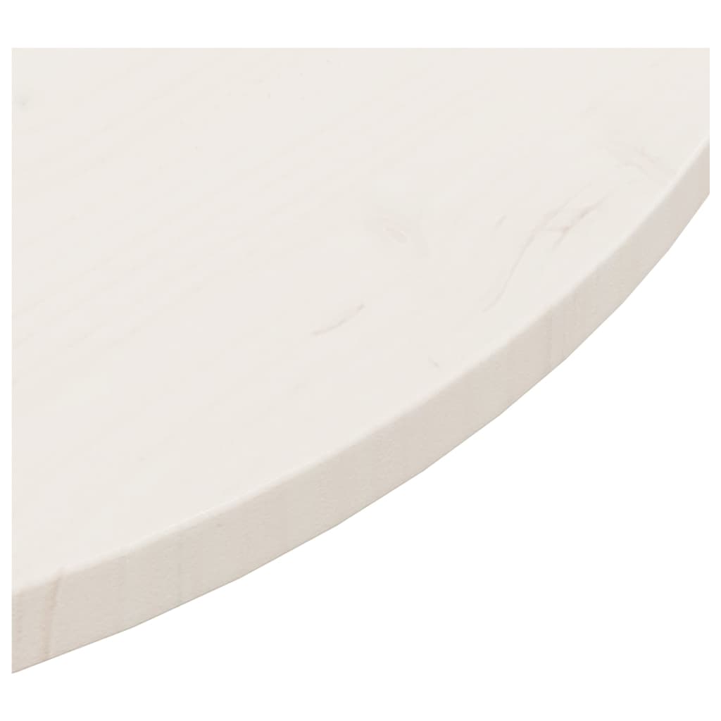 Table Top White Ø90x2.5 cm Solid Wood Pine