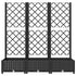 Garden Planter with Trellis Black 120x40x121.5 cm PP